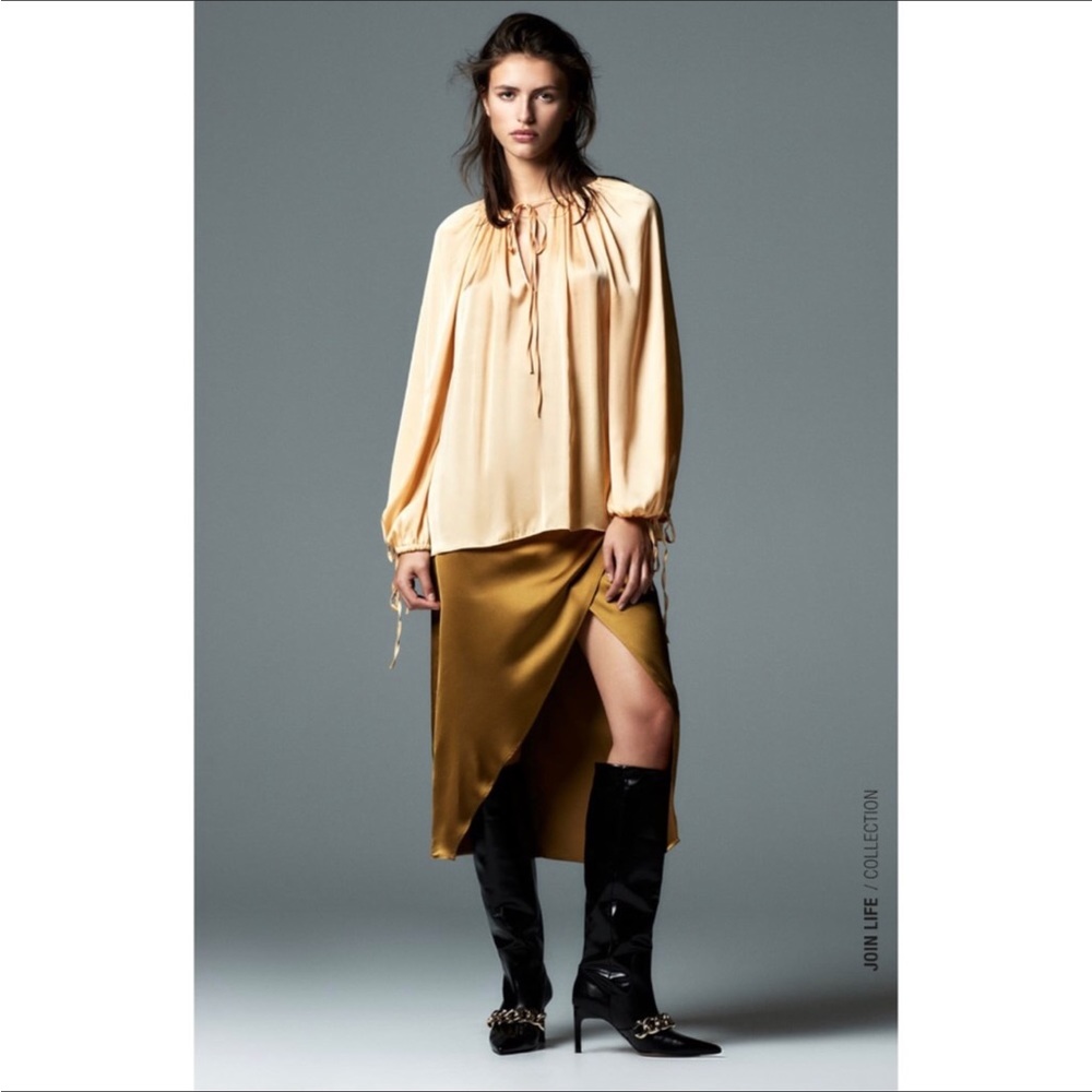 Zara oversized satin effect blouse